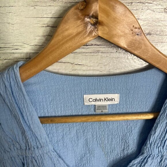 Calvin Klein blue dress balloon sleeves size 8 - Picture 4 of 6